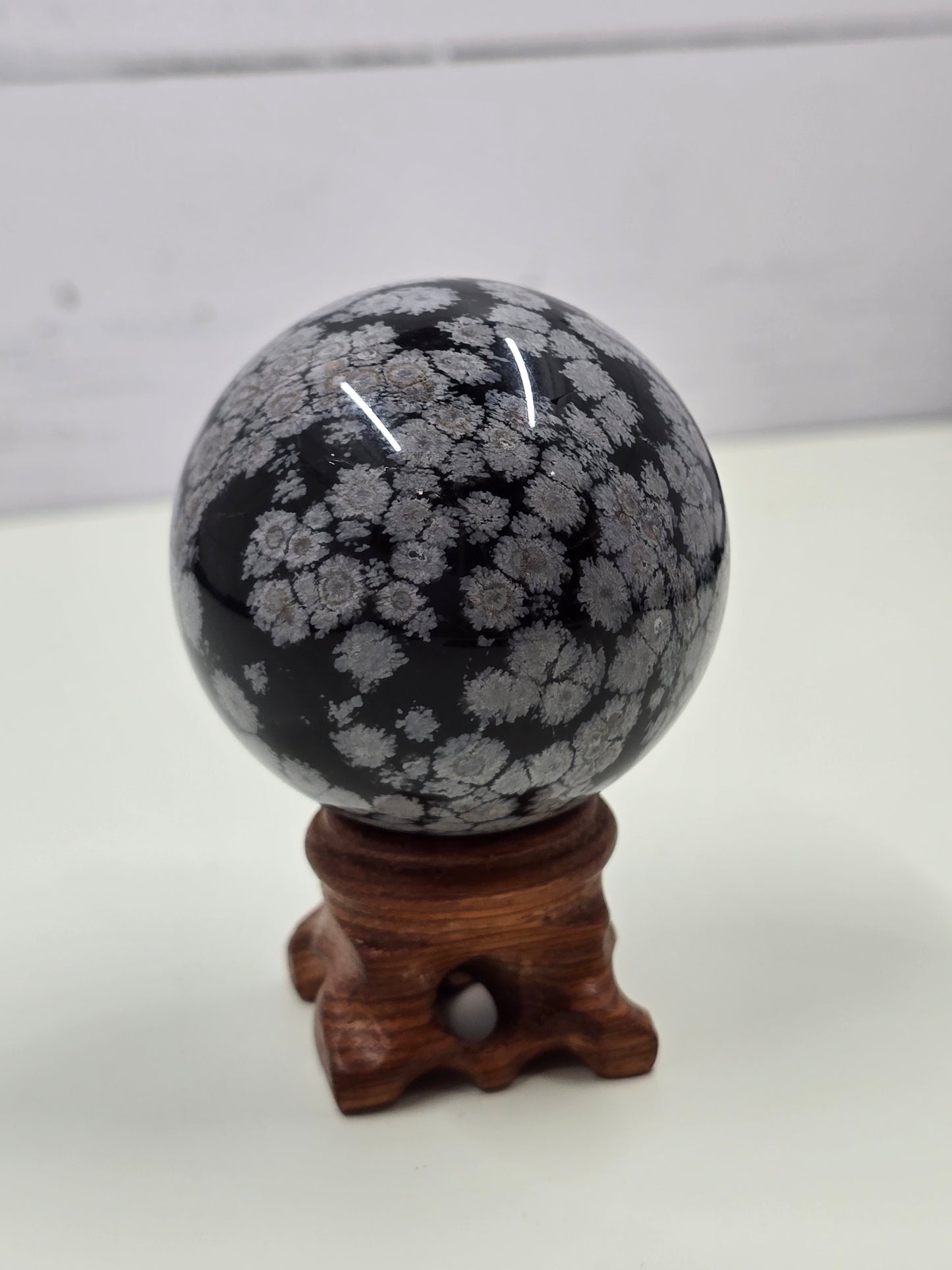 Snowflake Obsidian sphere