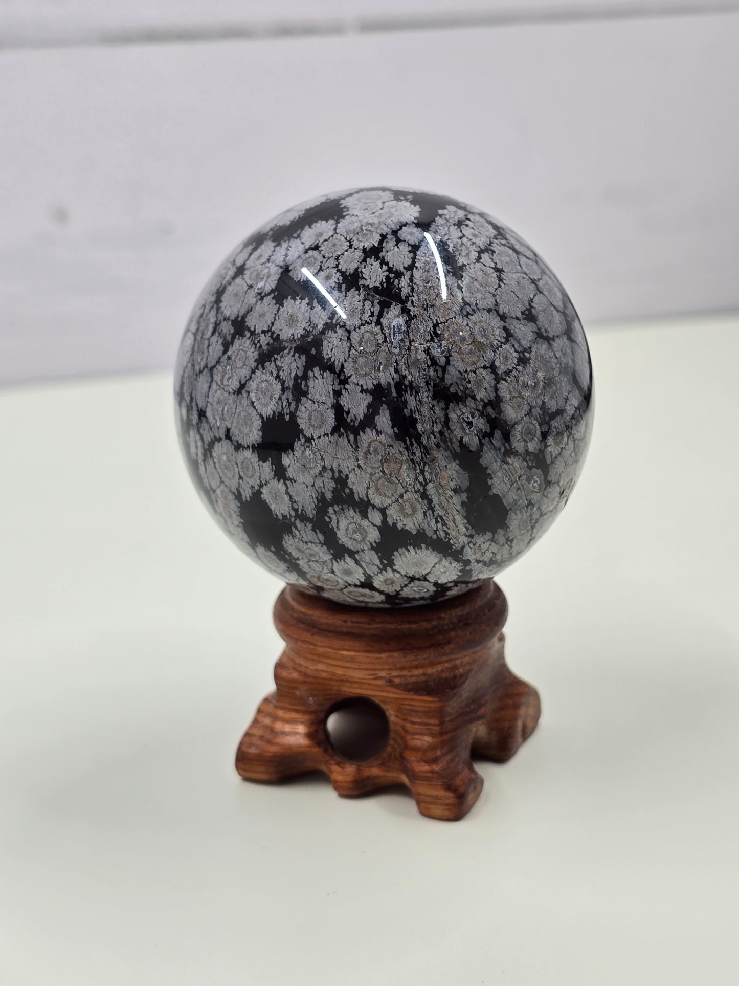 Snowflake Obsidian sphere