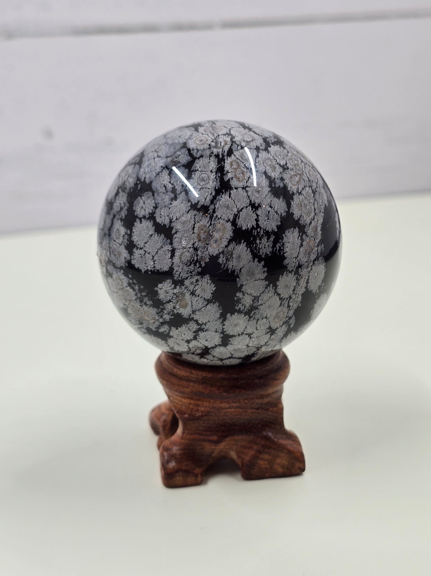 Snowflake Obsidian sphere