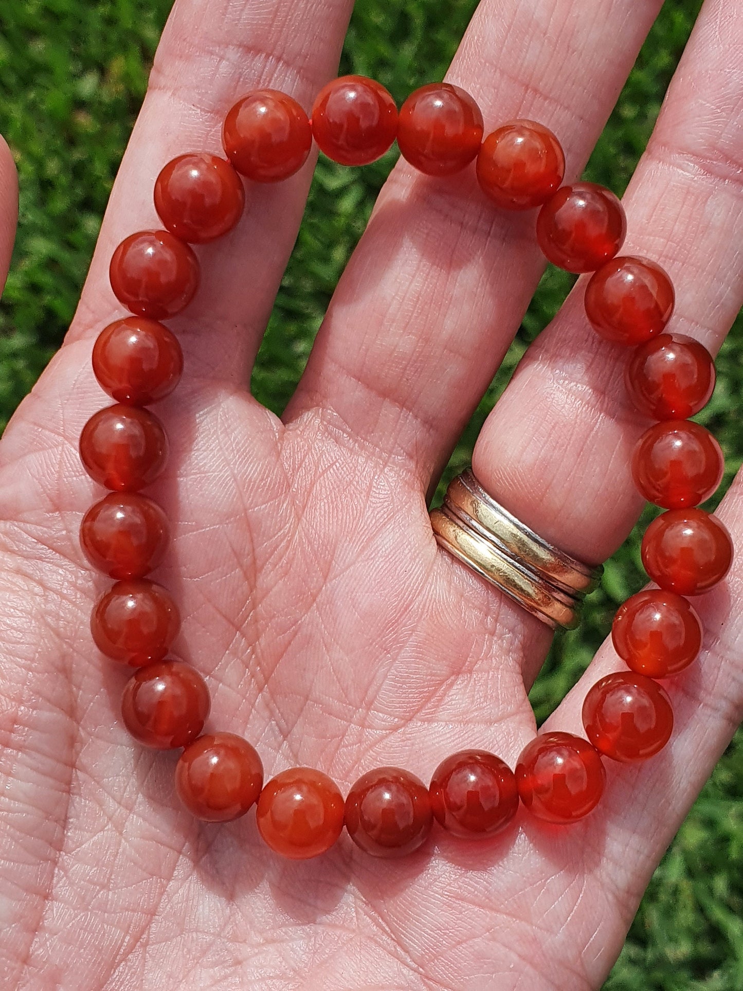 Carnelian 8mm bead bracelet