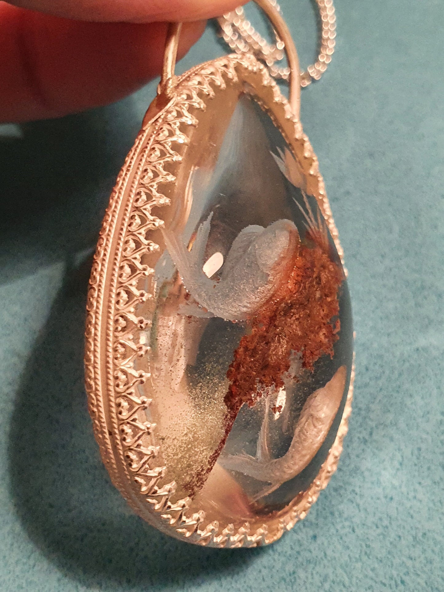 Lodolite carved pendant