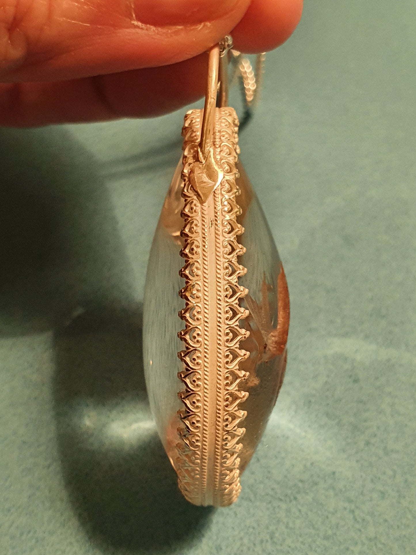Lodolite carved pendant