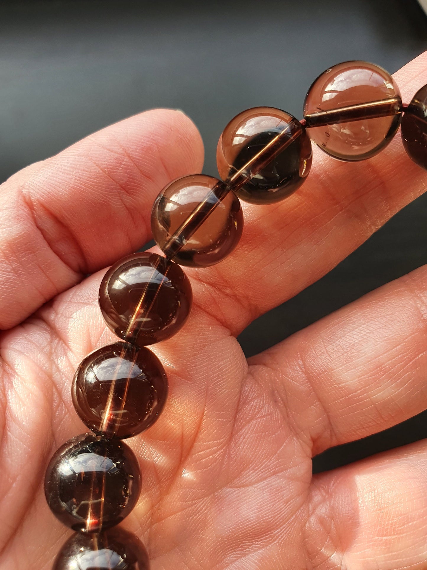 Smoky Quartz 12mm bracelet