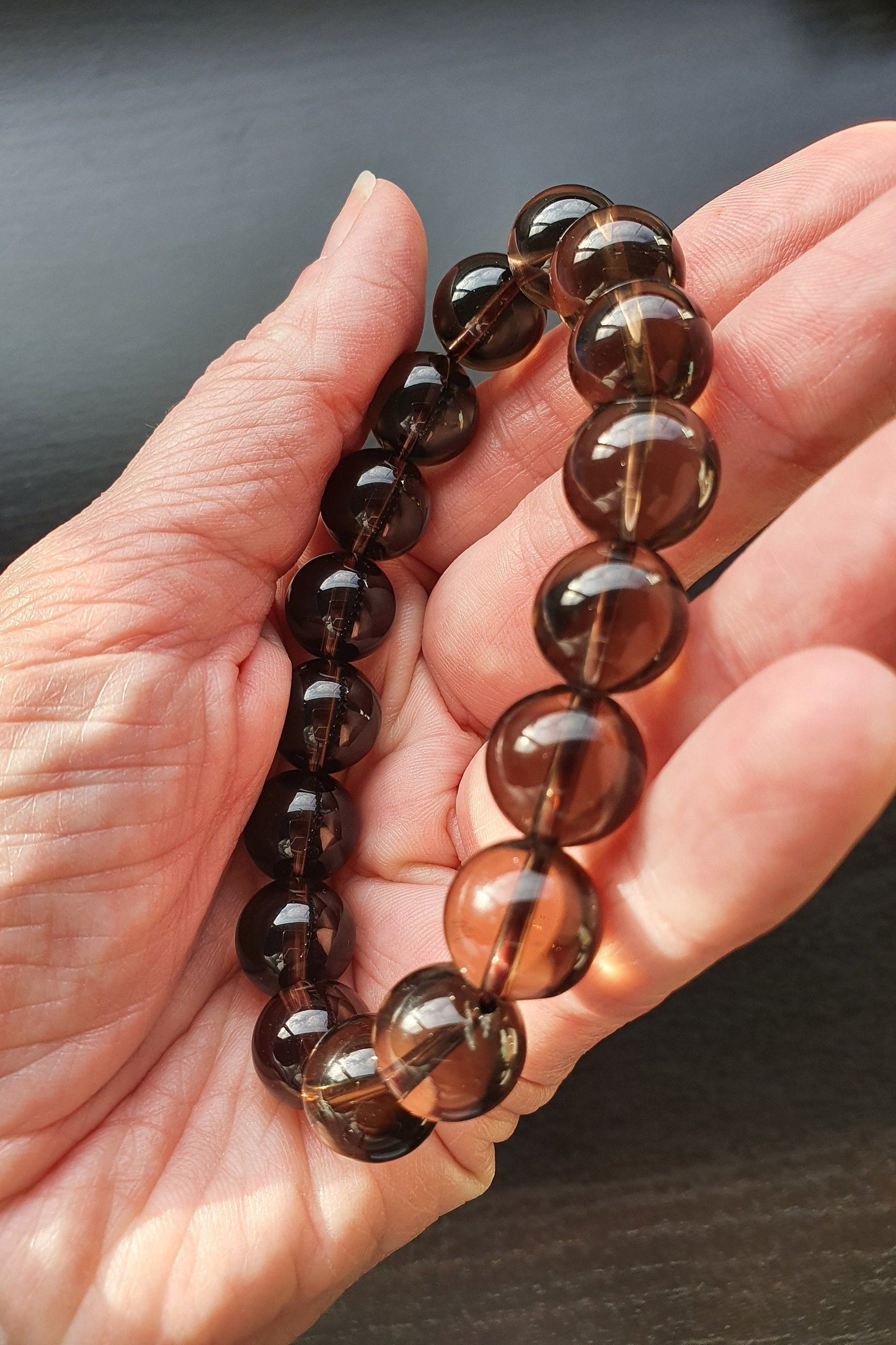 Smoky Quartz 12mm bracelet