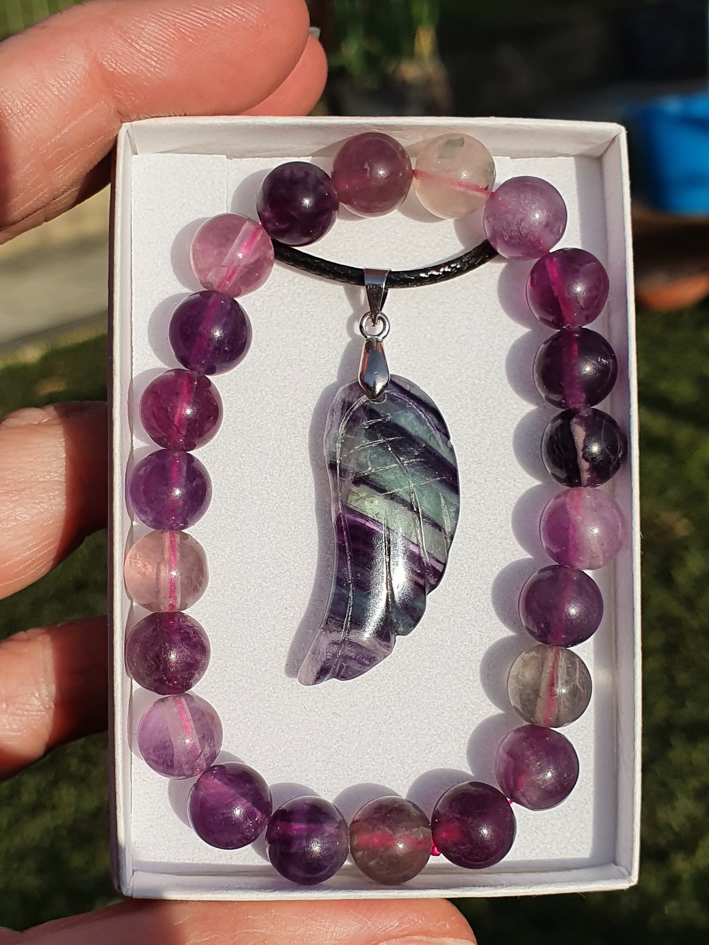 Angel wing & bracelet set