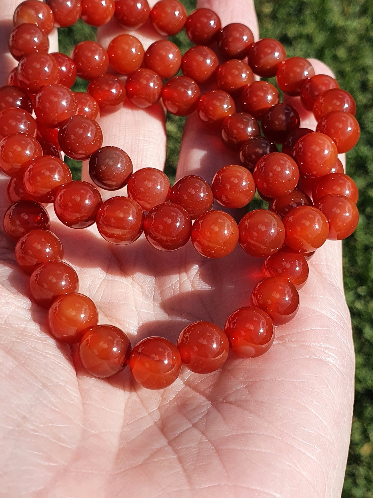 Carnelian 8mm bead bracelet