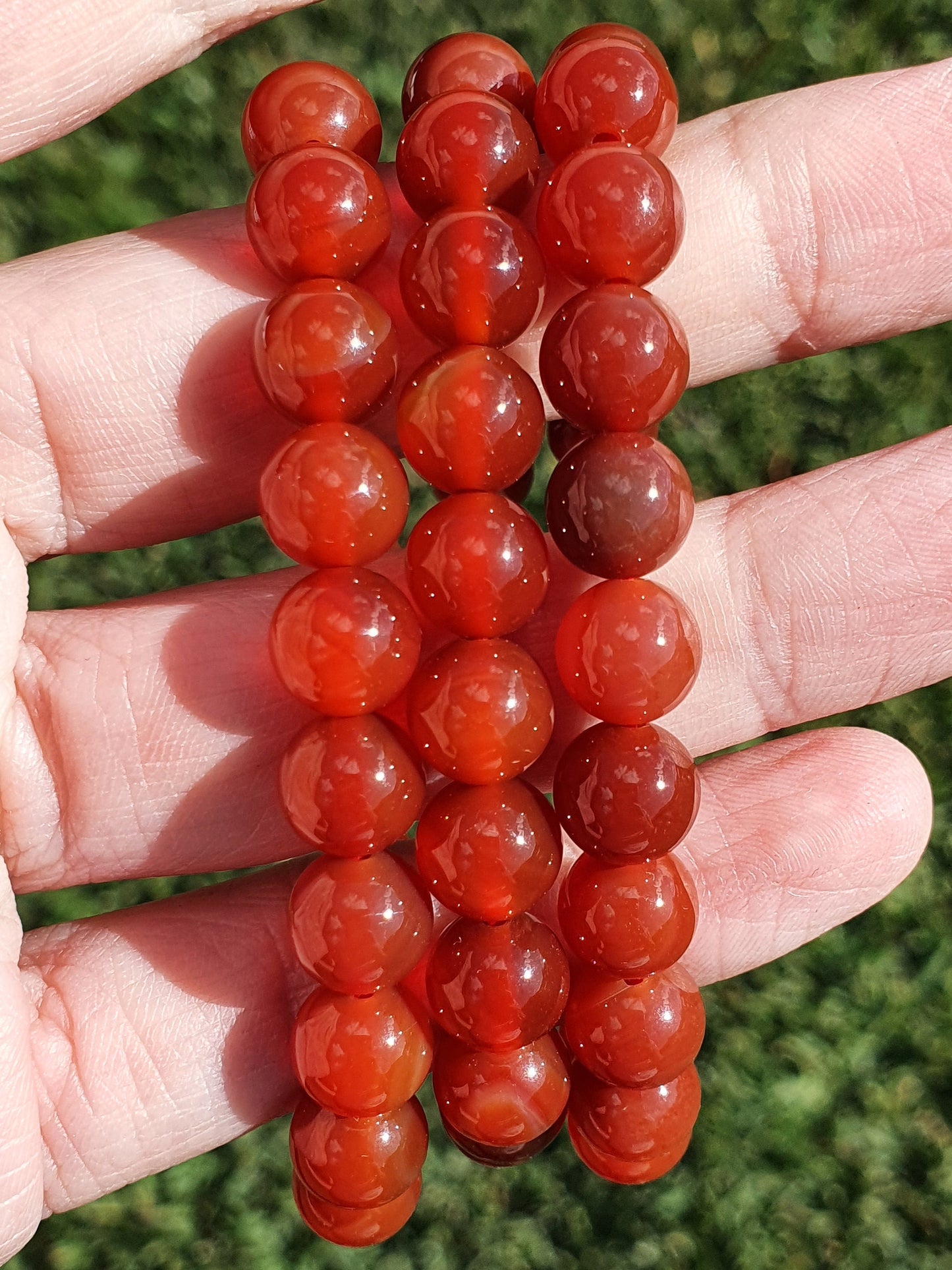 Carnelian 8mm bead bracelet