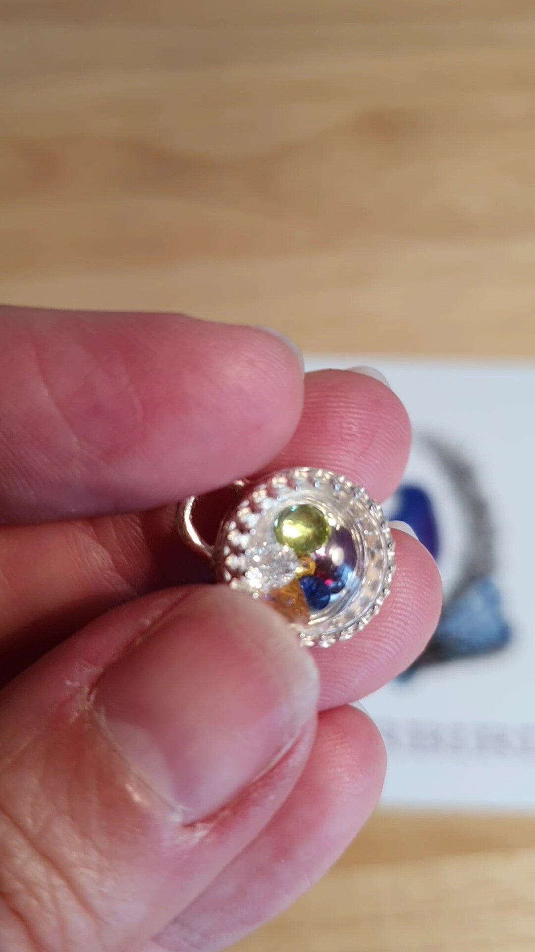 Chakra Gem dome pendant