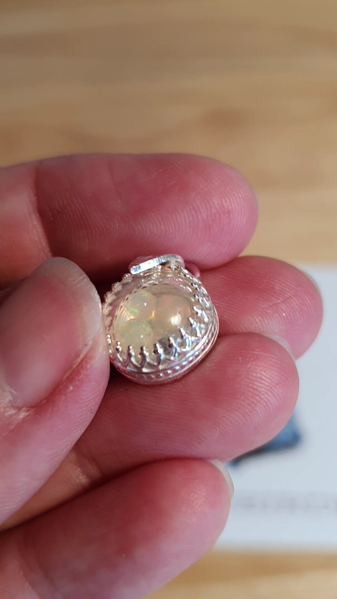 Welo opal dome pendant