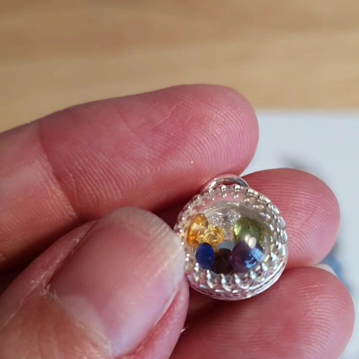 Chakra Gem dome pendant