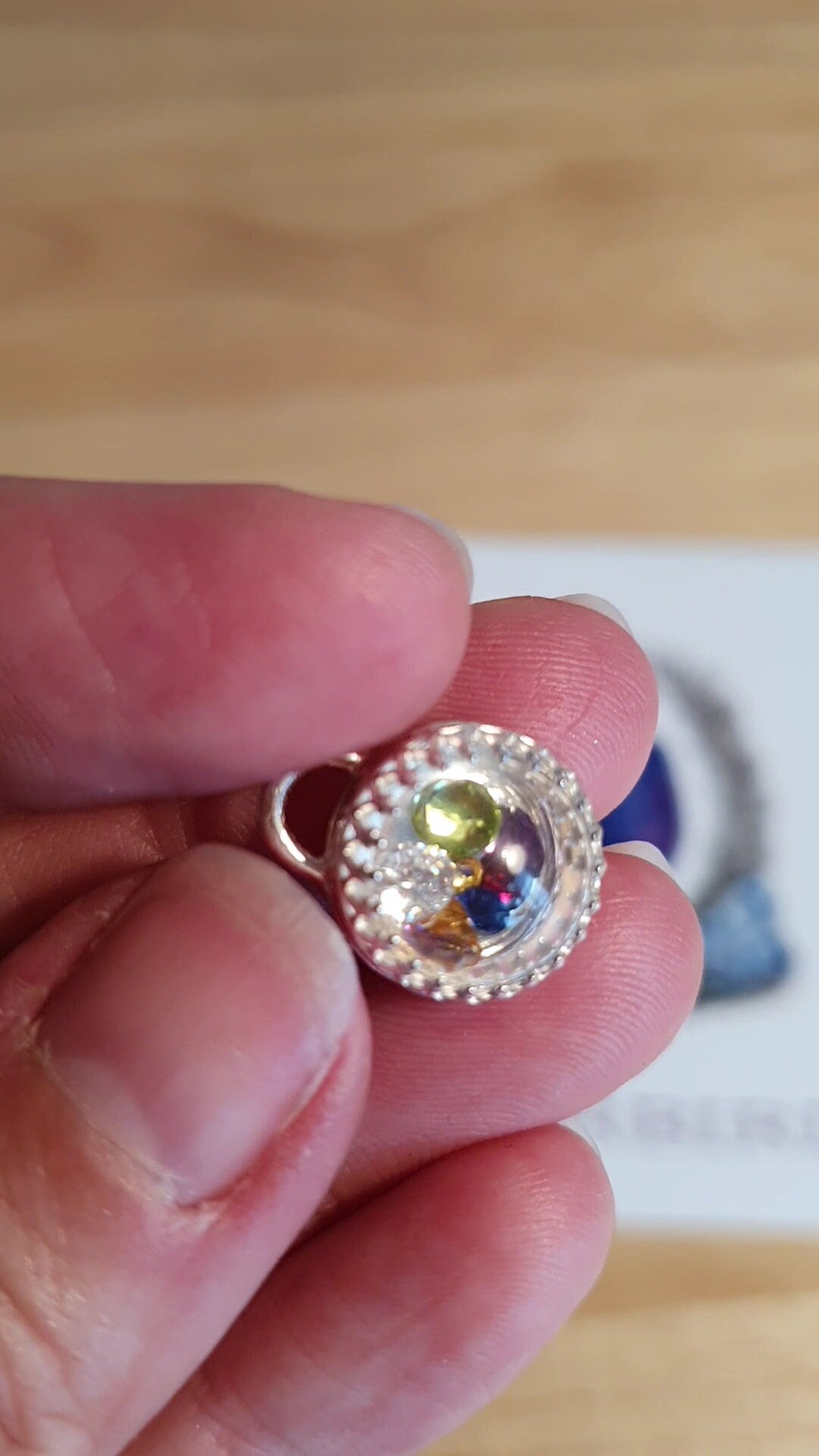Chakra Gem dome pendant