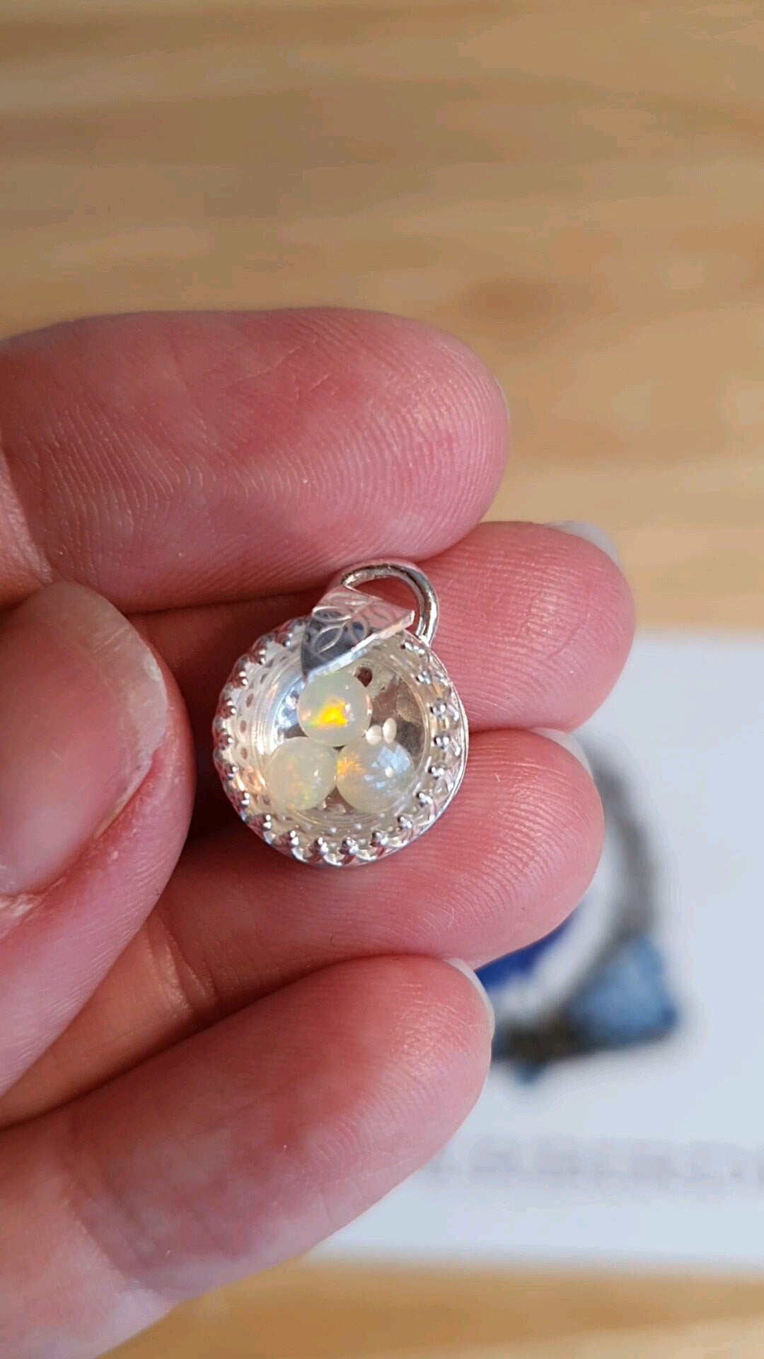 Welo opal dome pendant