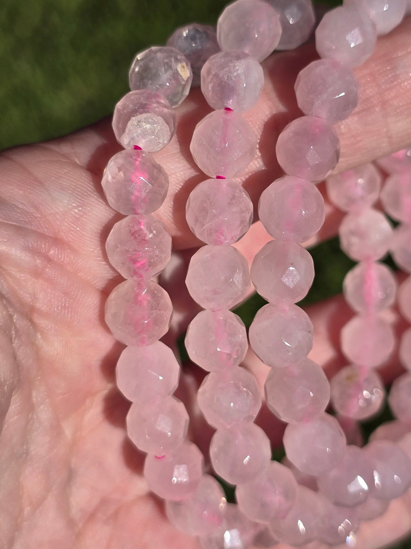 Faceted Rose Quartz 8mm bracelet