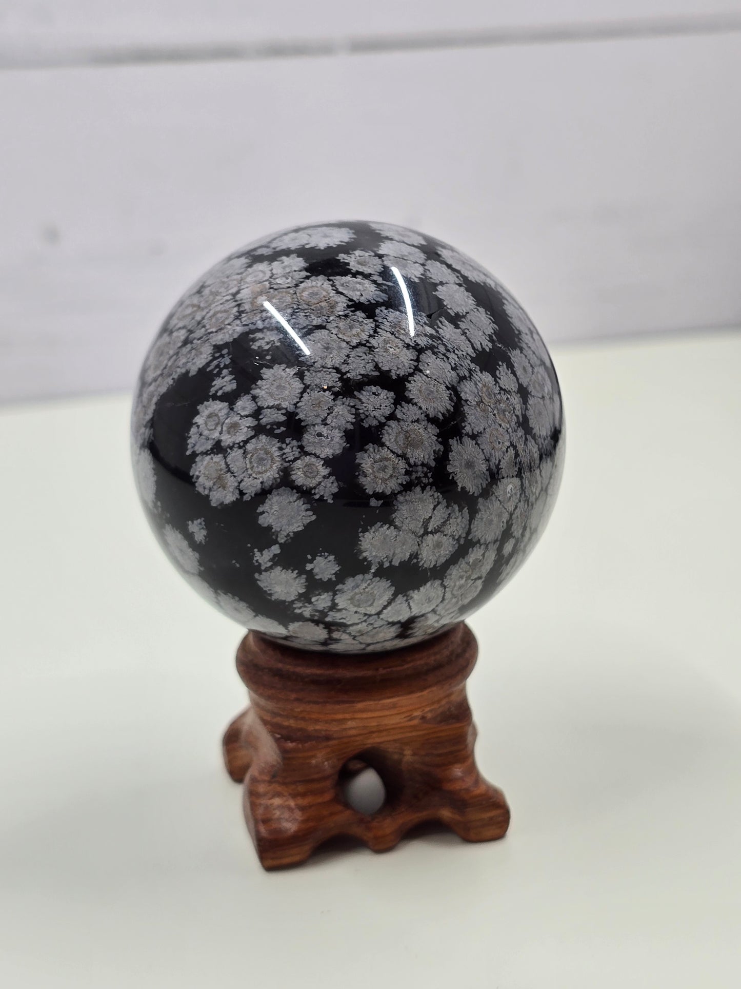 Snowflake Obsidian sphere