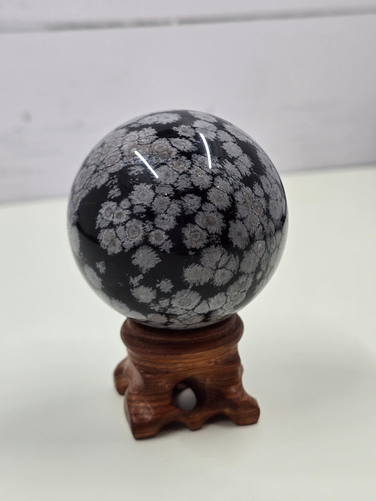 Snowflake Obsidian sphere