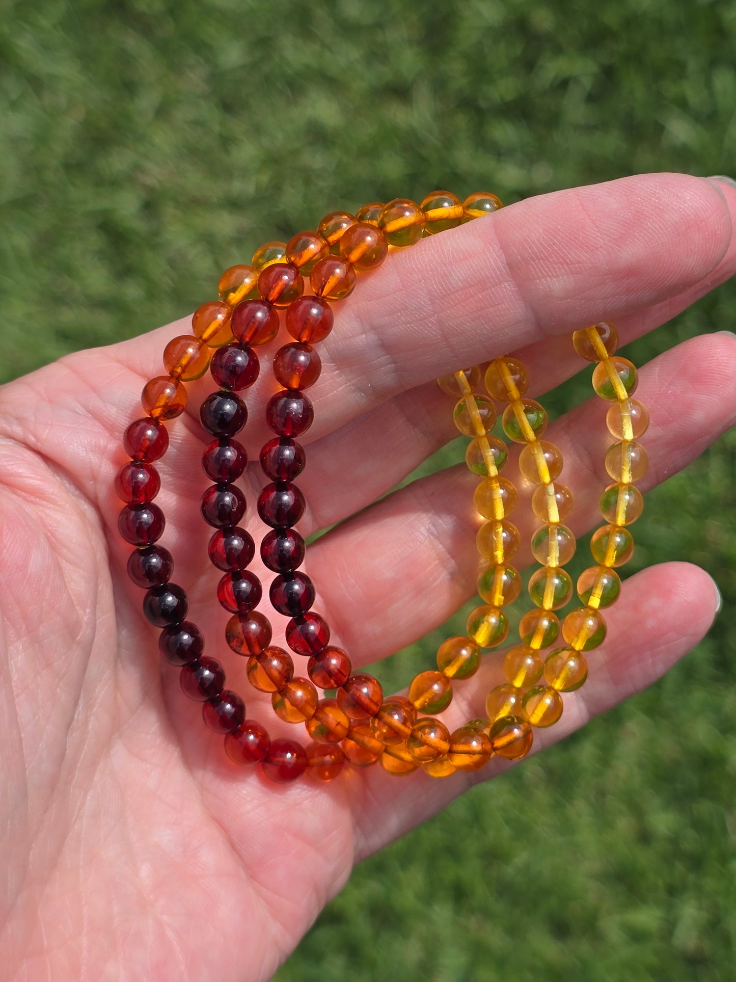 Amber Multi shade 5-6mm bracelet
