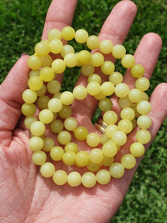 Lemon Jade 8mm bead bracelet