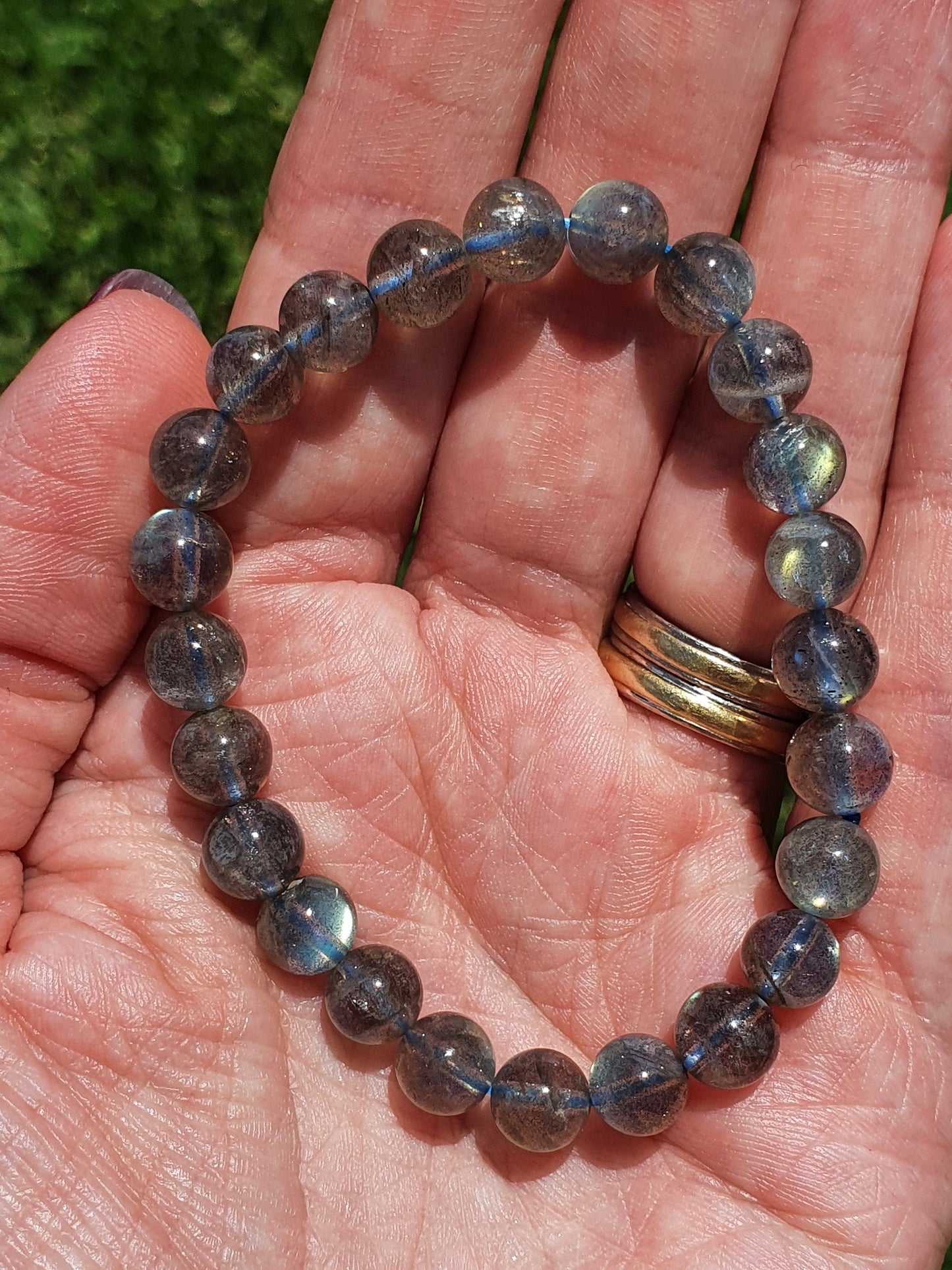 Labradorite 7mm bead bracelet