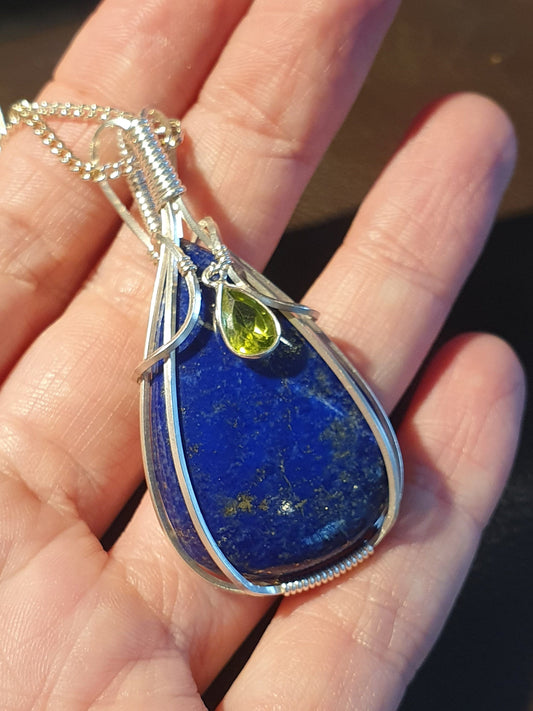 Lapis Lazuli & Peridot pendant