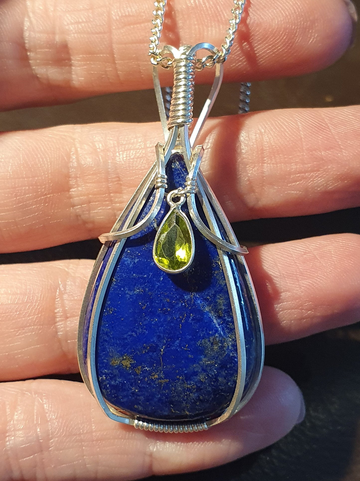 Lapis Lazuli & Peridot pendant