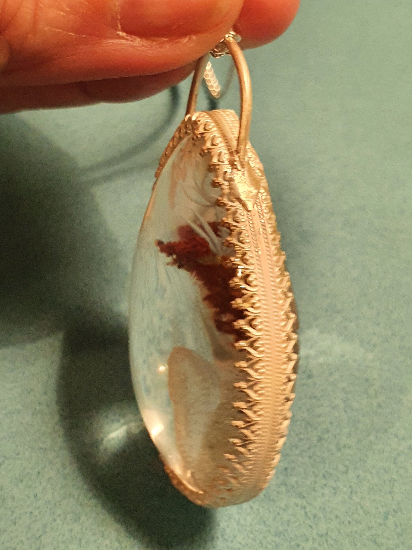 Lodolite carved pendant