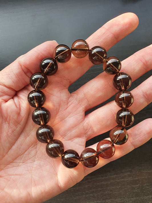 Smoky Quartz 12mm bracelet