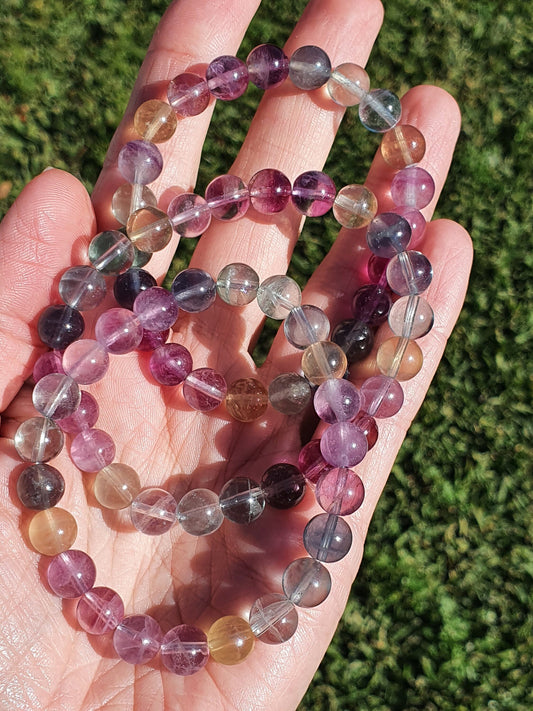 Rainbow fluorite 8mm bracelet