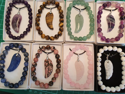 Angel wing & bracelet set