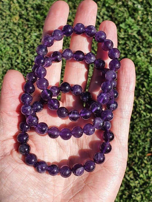 Amethyst 8mm bead bracelet
