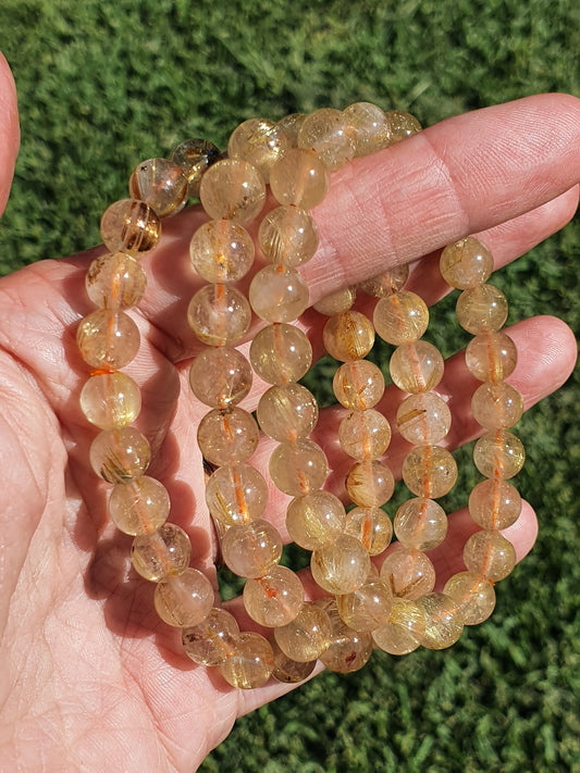 Golden Rutile quartz 8mm bracelet