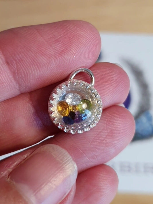 Chakra Gem dome pendant