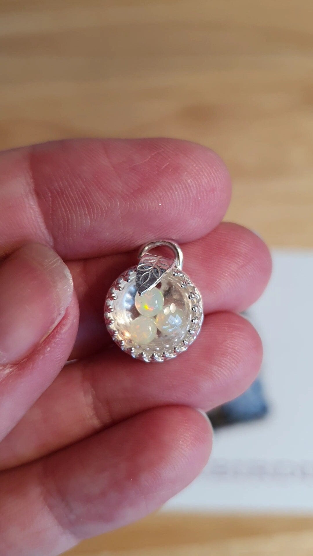 Welo opal dome pendant
