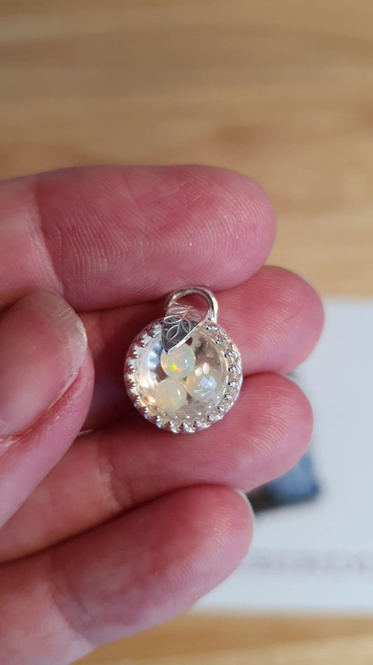 Welo opal dome pendant