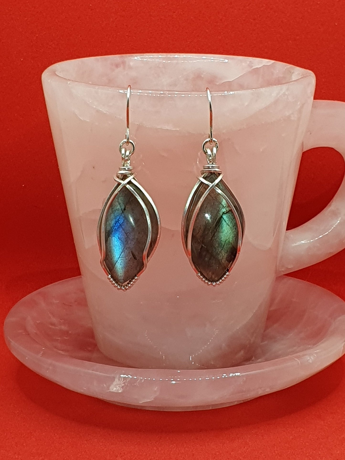 Labradorite silver earrings