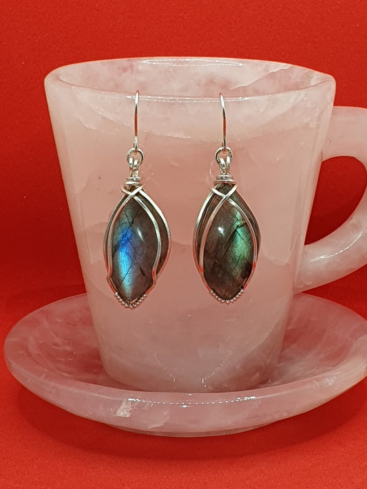 Labradorite silver earrings