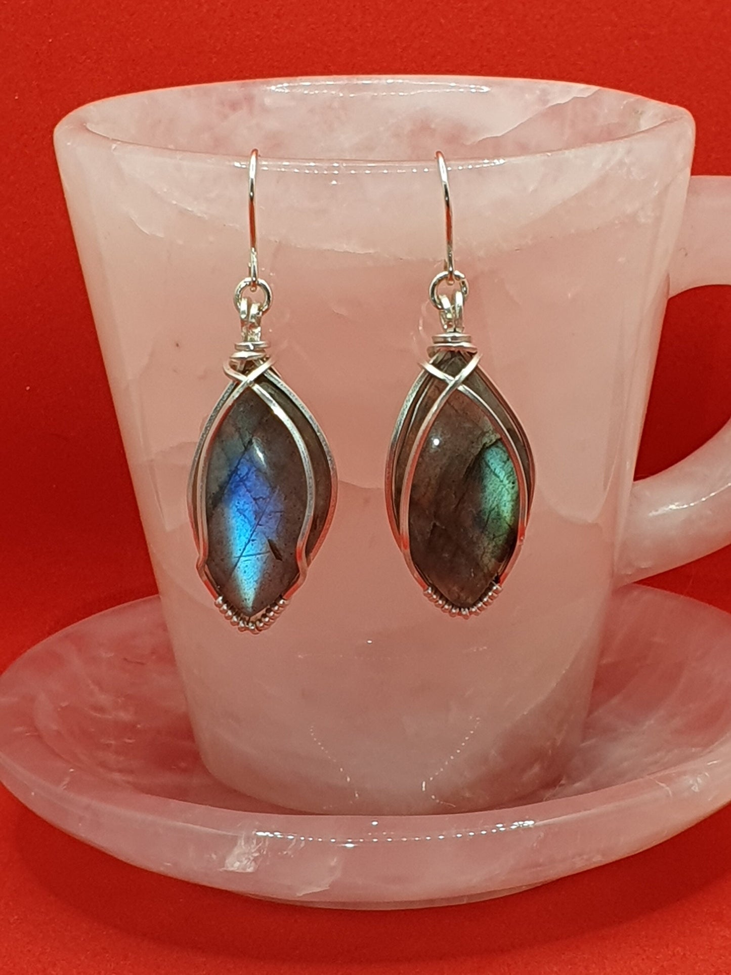Labradorite silver earrings