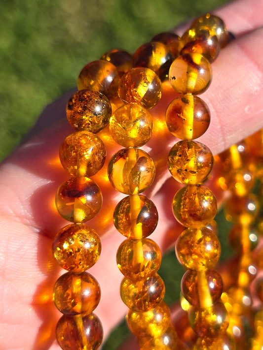 Amber 7mm bead bracelet