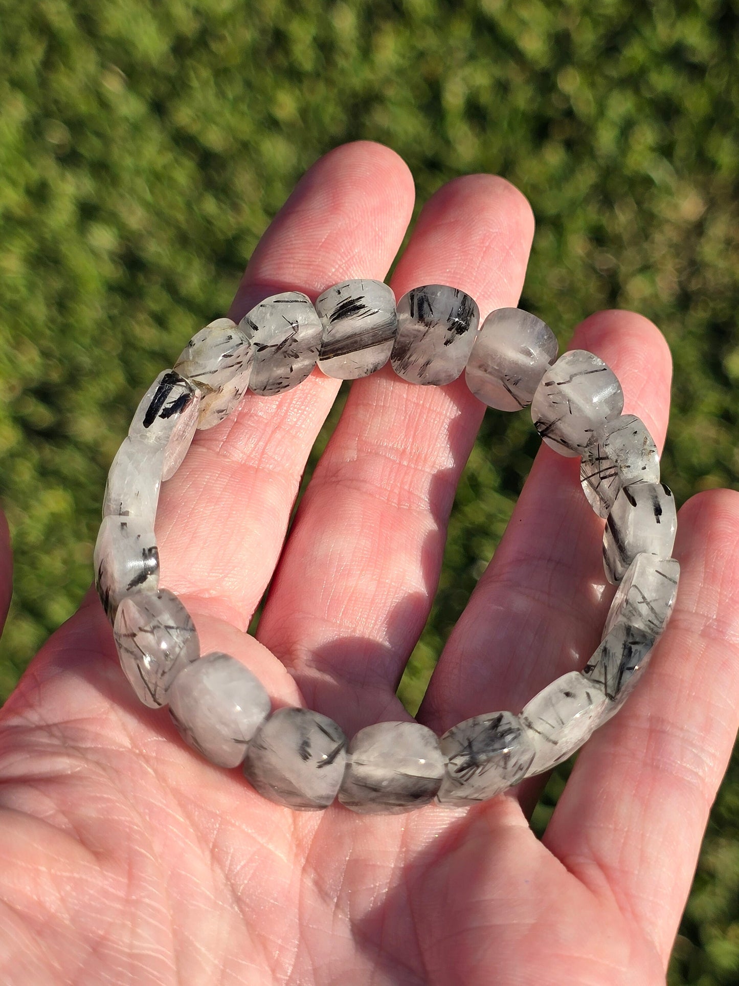 Tourmaline rutile Quartz bracelet