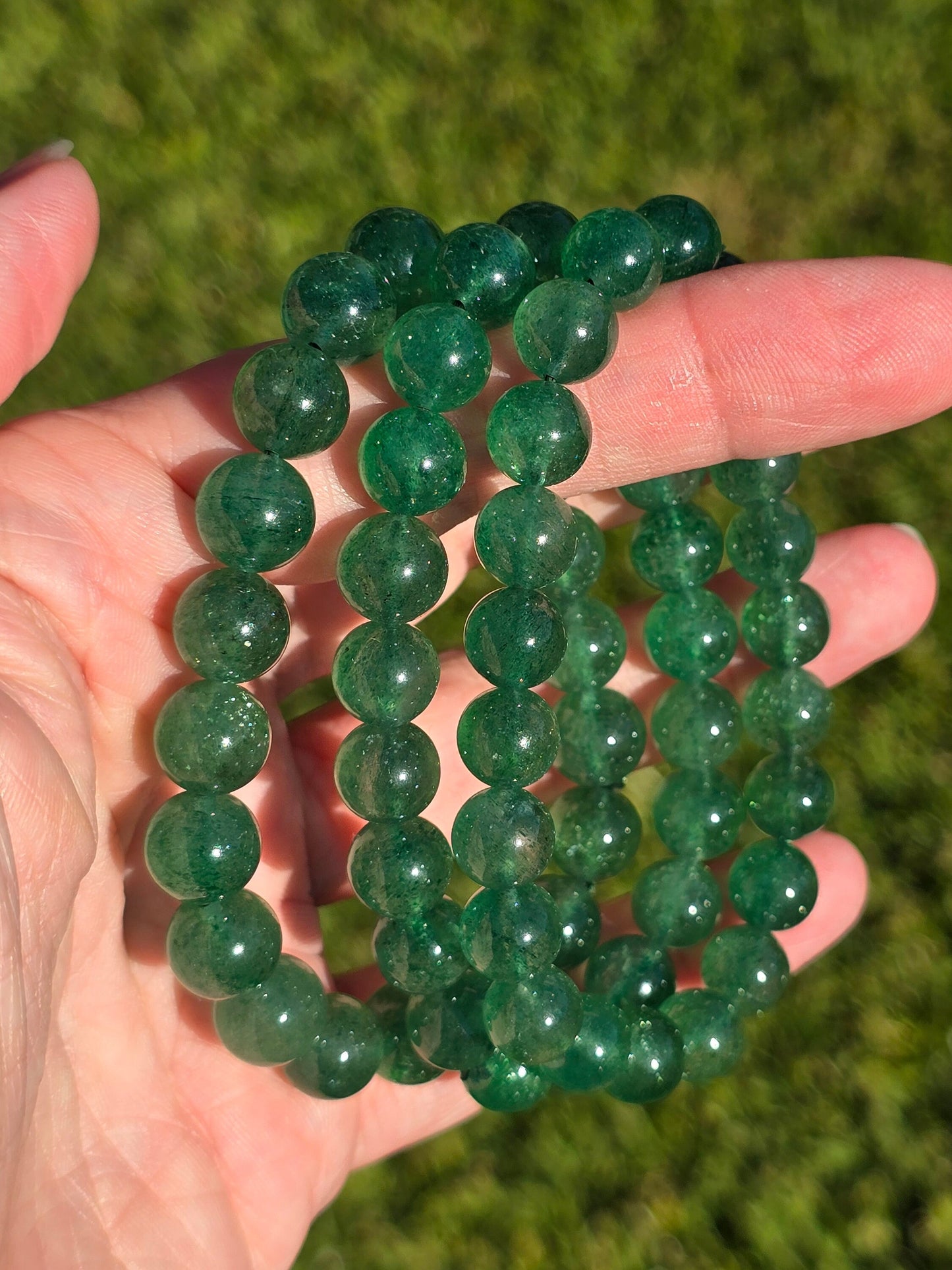 Green Strawberry 8mm bracelet