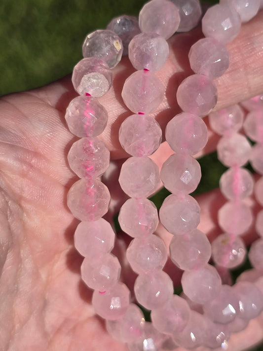 Faceted Rose Quartz 8mm bracelet
