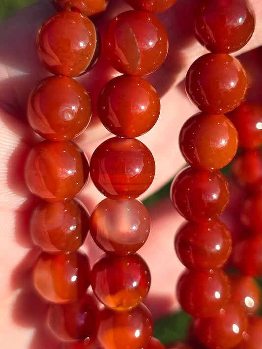 Carnelian 8mm bead bracelet