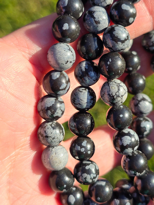 Snowflake Obsidian bracelet